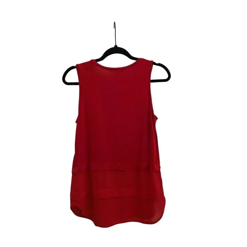 Michael Kors Red Basic Layered Loose Sleeveless Tank Top Size Small